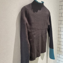 画像をギャラリービューアに読み込む, 配色スリット袖ハイネックニット
