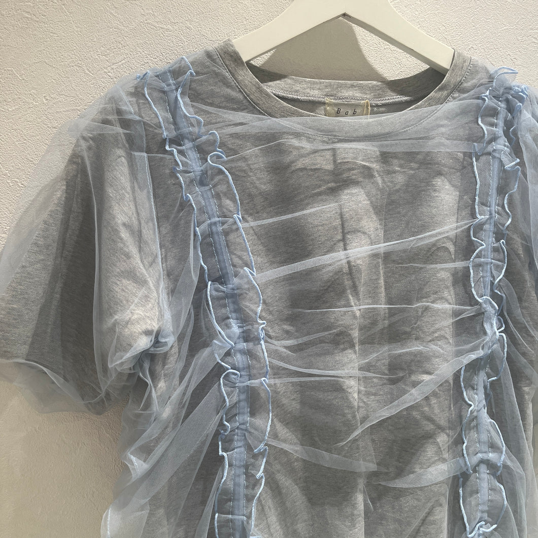 チュールギャザーtシャツ