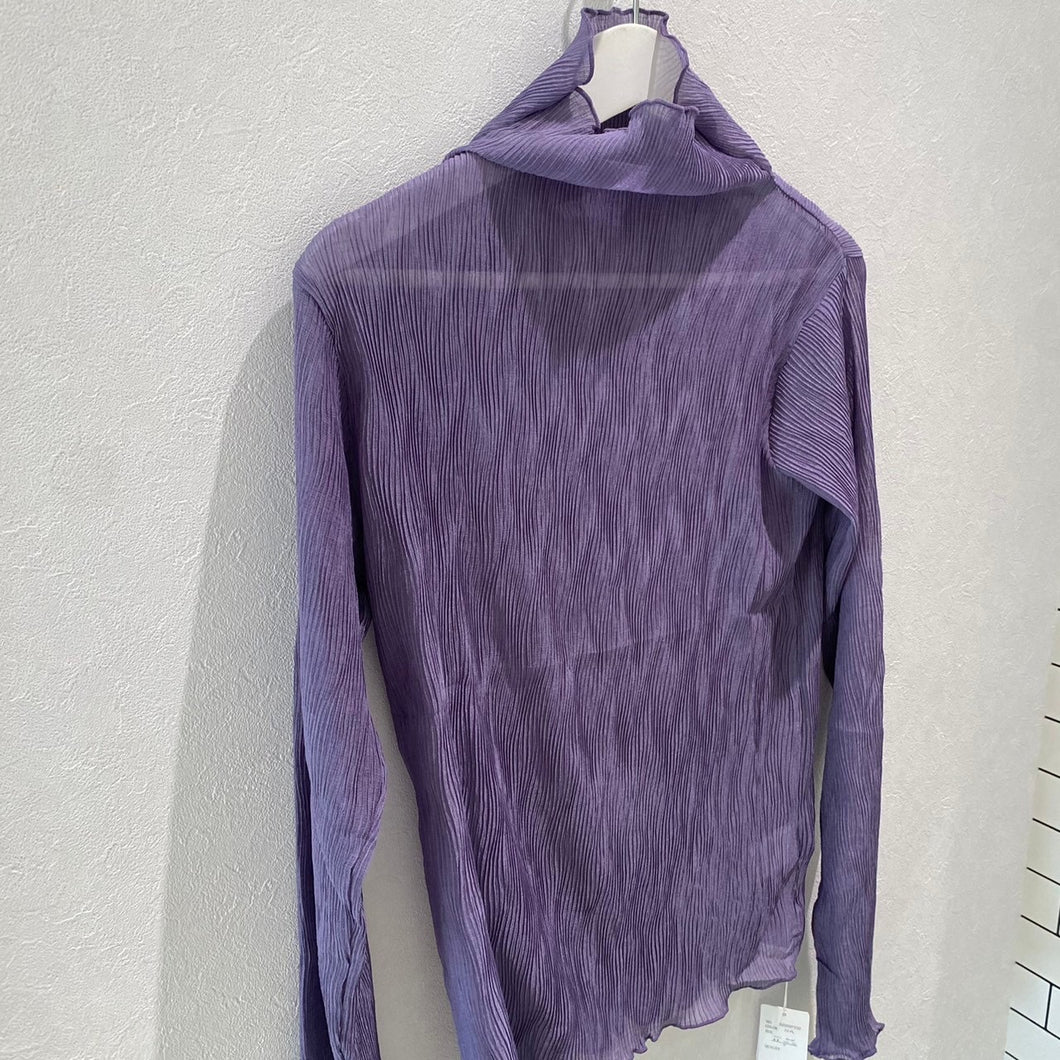 シアーランダムプリーツタートルトップス