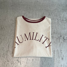 画像をギャラリービューアに読み込む, ビンテージスラブネック配色ロゴ Tシャツ
