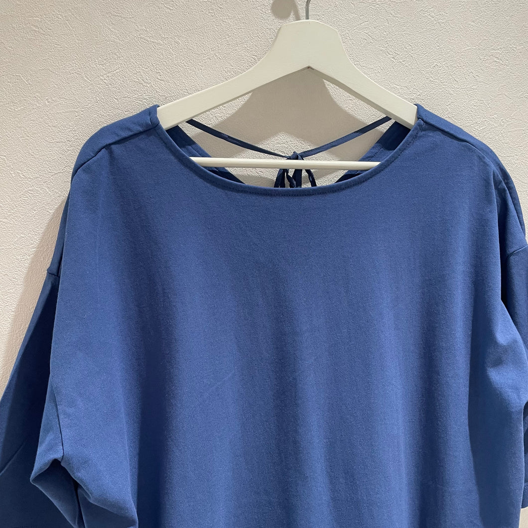 前後2WAY バックデザインネックハーフスリーブTシャツ