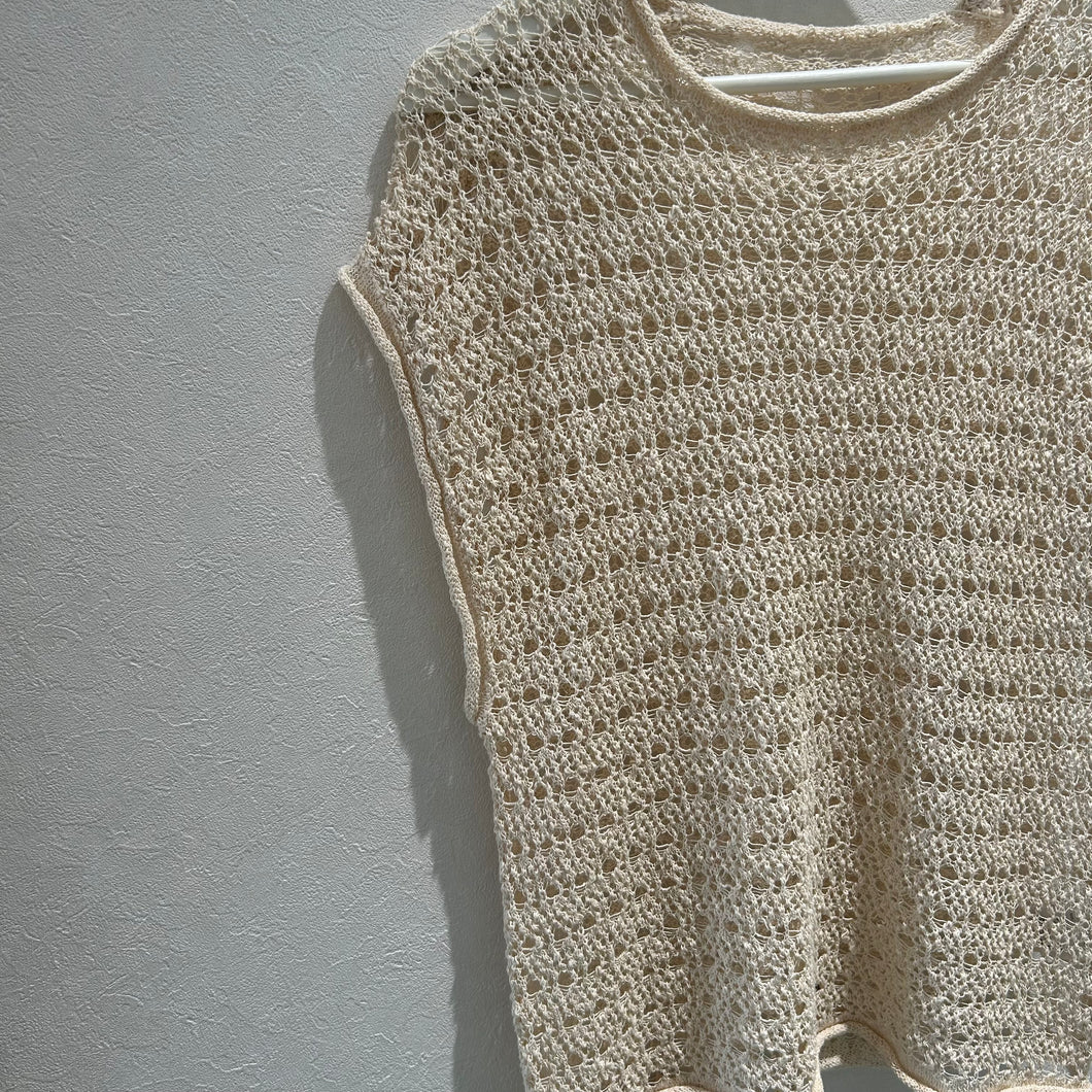 スラブメッシュノースリーブプルオーバー