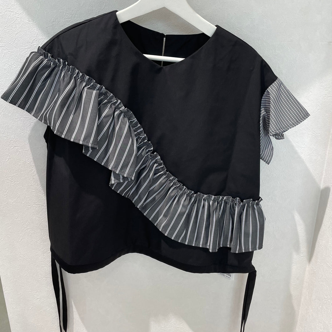 ミックスストライプドロストトップス