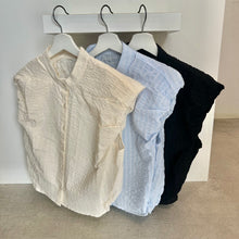 画像をギャラリービューアに読み込む, シアサッカーパフショルダーブラウス
