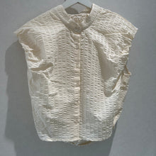 画像をギャラリービューアに読み込む, シアサッカーパフショルダーブラウス
