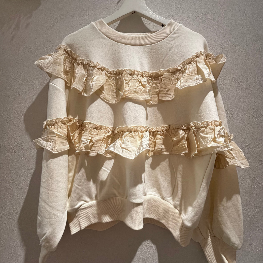 フリル使い裏毛トップス