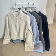 画像をギャラリービューアに読み込む, 衿付きダブルジップカーディガン
