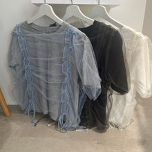 画像をギャラリービューアに読み込む, チュールギャザーtシャツ

