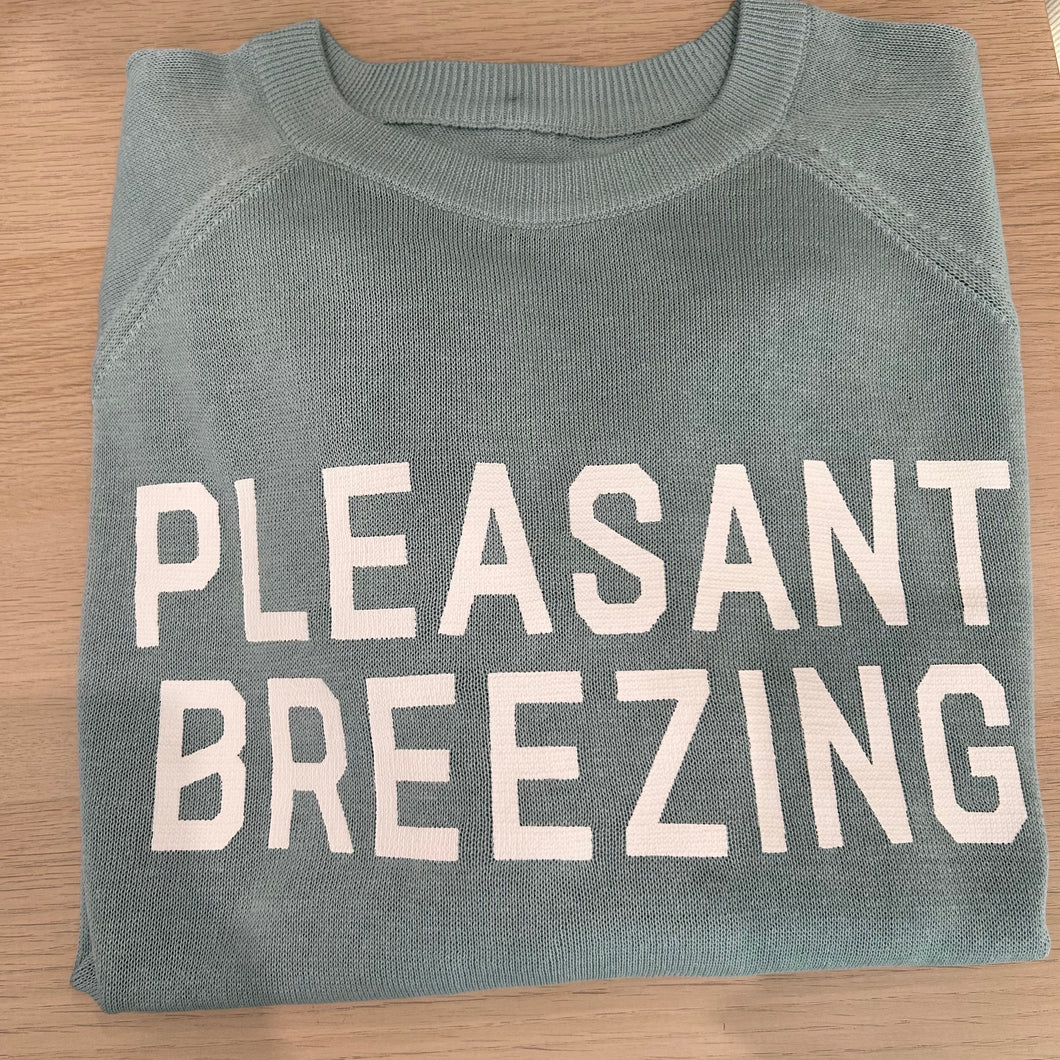 ペーパーライクシアー ロゴプリント ニット