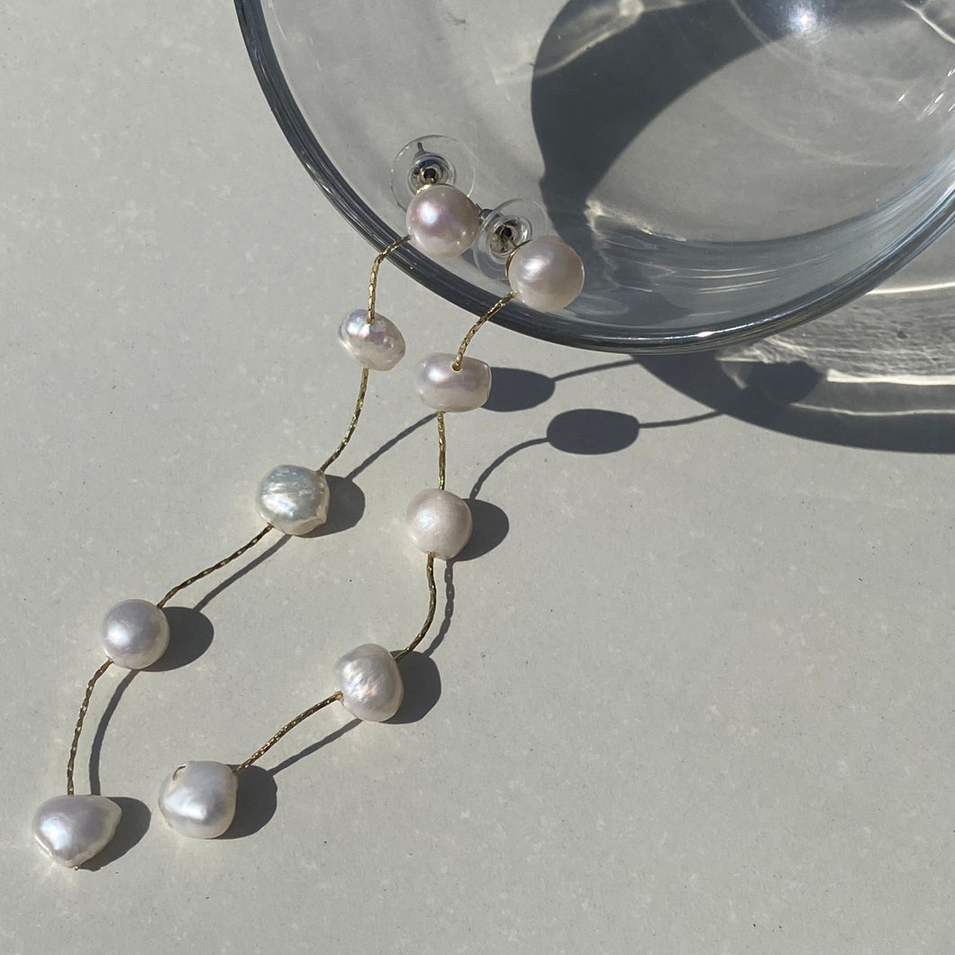 5連パールピアス